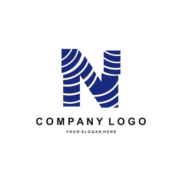 Letra N logo marca corporativa diseño vector fuente ilustración