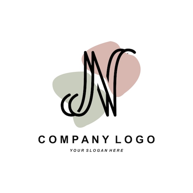 Letra n logo marca corporativa diseño vector fuente ilustración