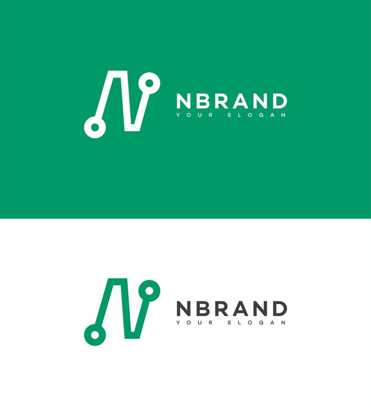 Vector la letra n, el logotipo, el icono de la marca, el signo de identidad, la plantilla del símbolo de la letra n.