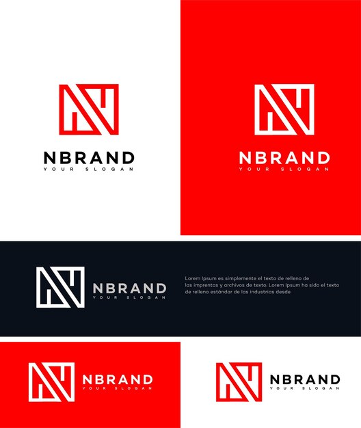 La letra N, el logotipo, el icono de la marca, el signo de identidad, la plantilla del símbolo de la letra N.