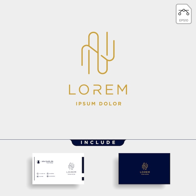Letra N NN Monograma Diseño de logotipo Icono mínimo con color negro