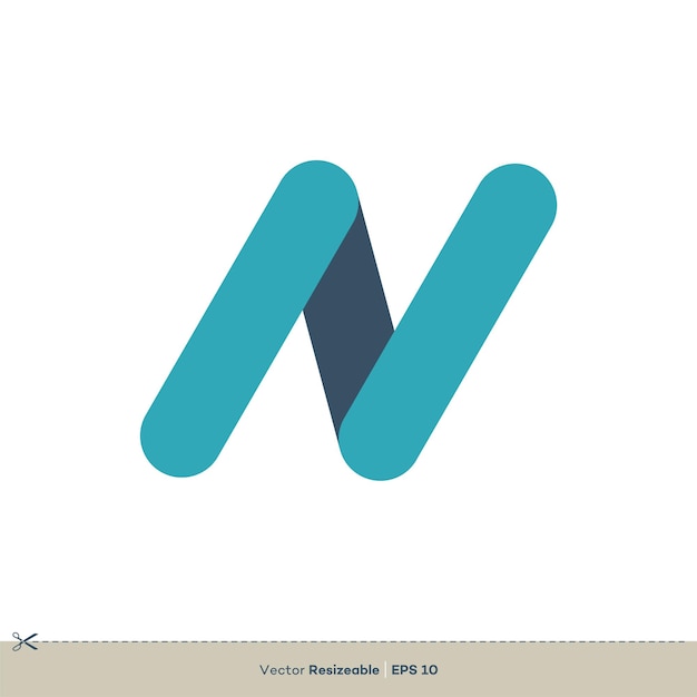 Letra N Vector Logo Plantilla Ilustración Diseño Vector EPS 10