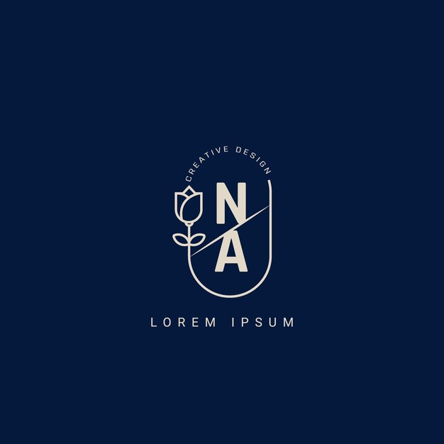 Letra NA o un logotipo creativo con concepto floral de belleza en el vector premium