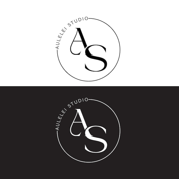 letra negra AS icono de diseño de logotipo con fondo blanco Plantilla creativa para archivo vectorial de empresa