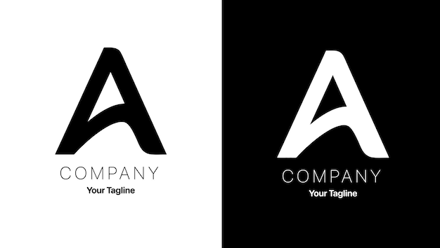 Letra negra y blanca Un logotipo para la compañía con el eslogan