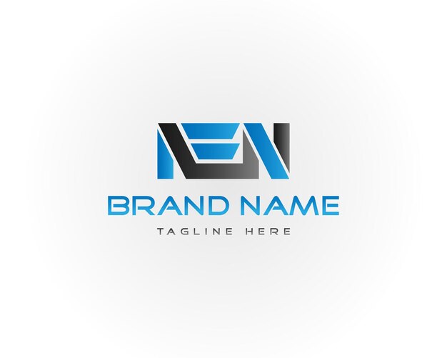 La letra NEN es la plantilla de concepto vectorial del diseño inicial del logotipo
