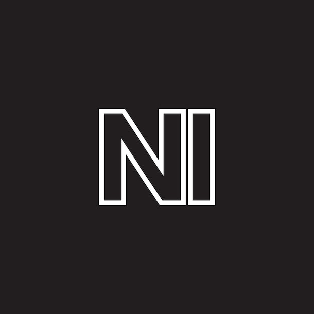 La letra Ni El logotipo iN La letra Monograma Ni Las iniciales La letra