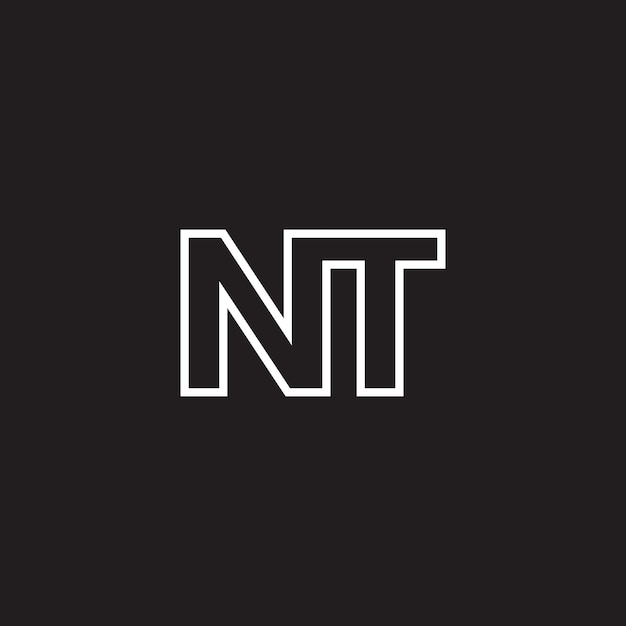 Letra NT Logotipo TN Letra Monograma NT Iniciales Letra