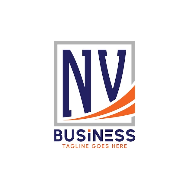Letra NV Logo de negocios Logo moderno NV para la marca corporativa Logo de éxito de crecimiento NV