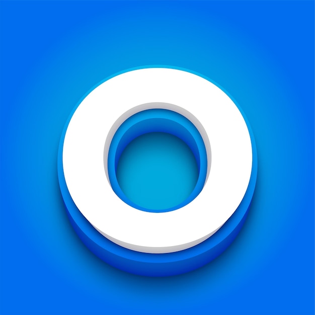 La letra O azul y blanca está sobre un fondo azul.