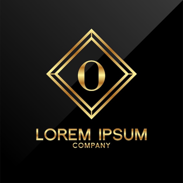 Letra O Corona Golden Premium Logo Design