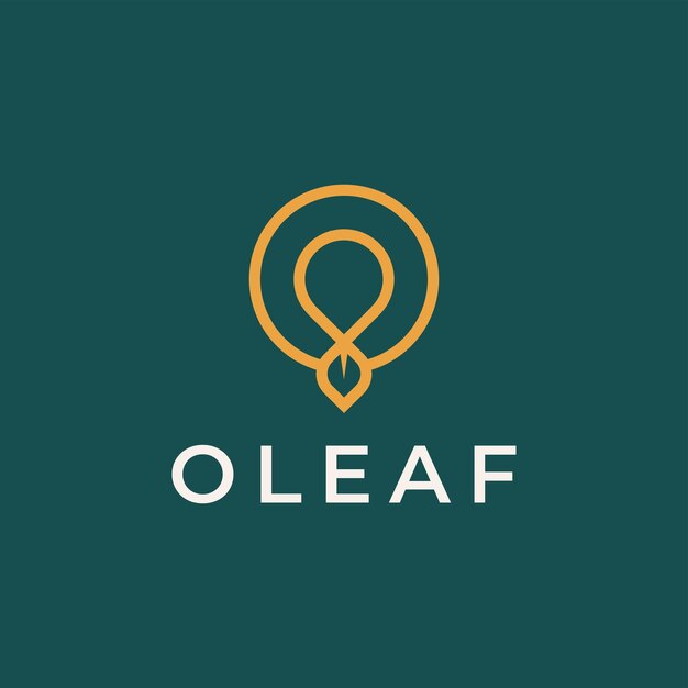 Letra O con diseño de logotipo de hoja