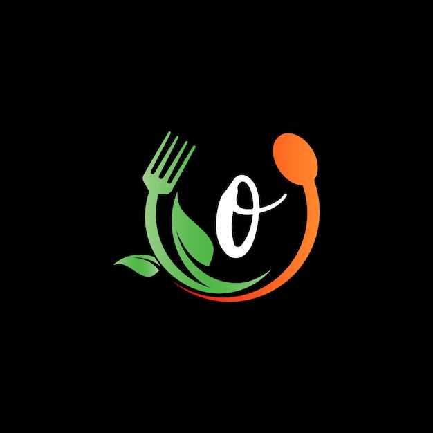 Letra O Diseño de monograma Plantilla de vector de alimentos aislados abstractos alimentos frescos verduras logo saludable f