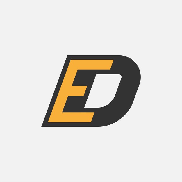 Letra DE o ED Monograma del logotipo Letra D con E Combinación de elementos de plantilla de diseño del logotipo