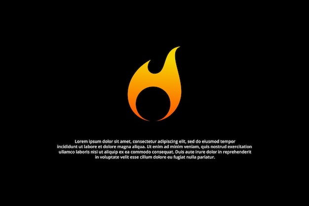 letra o y fuego logotipo moderno