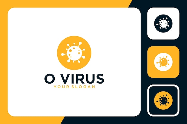 letra o con inspiración de diseño de logotipo de virus