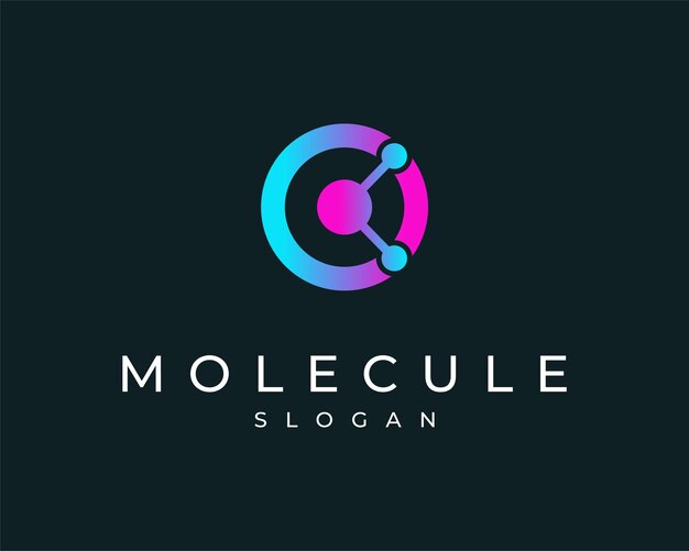 Letra O Molécula Ciencia Molecular Partícula Biotecnología Químico Colorido Vector Logo Diseño