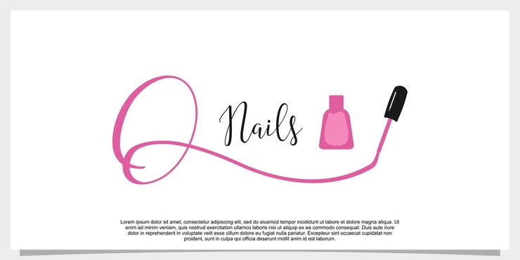 Letra o con plantilla de diseño de logotipo de esmalte de uñas de icono