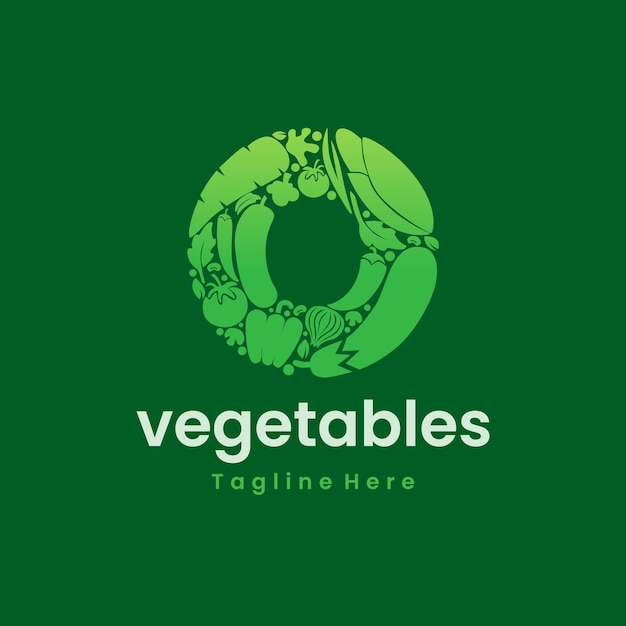 Vector letra o verduras logo vector