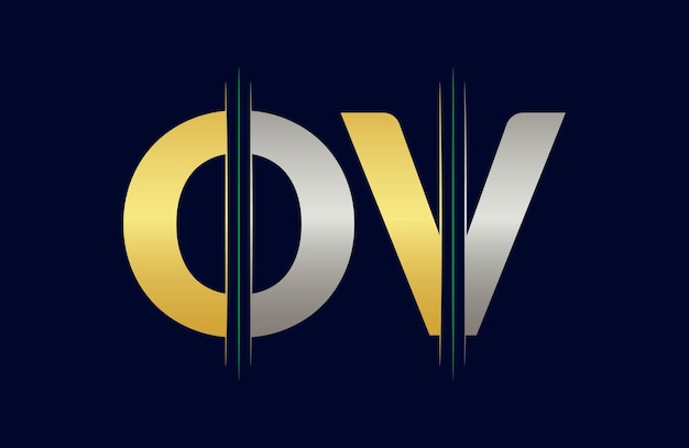 letra OV logotipo colorido en el círculo Vector Ilustración del logotipo