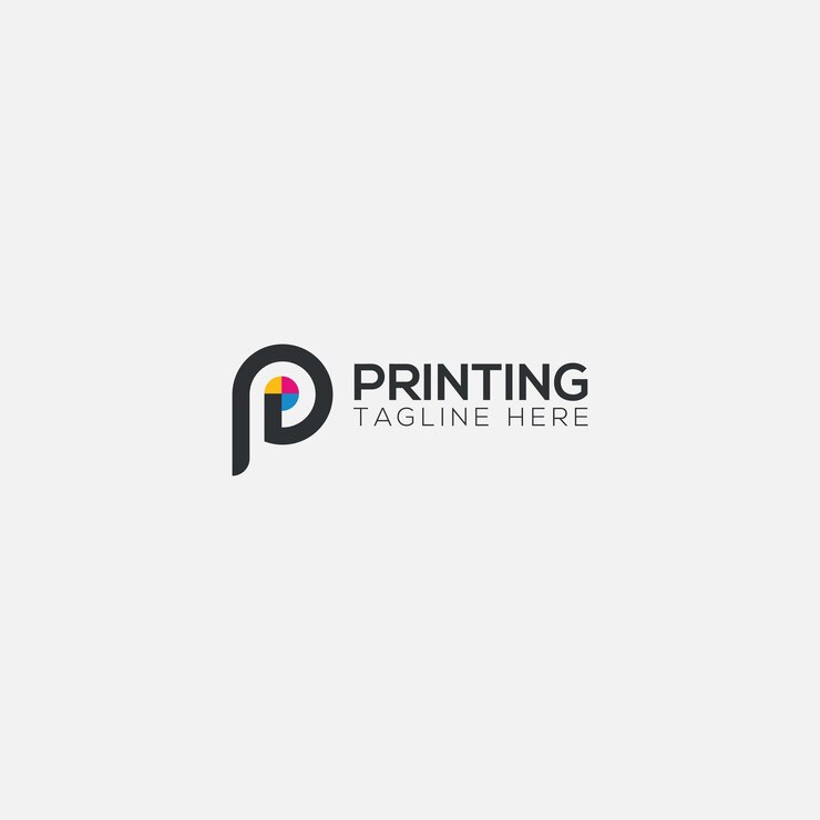 Vector la letra p del alfabeto con el logotipo de impresión digital