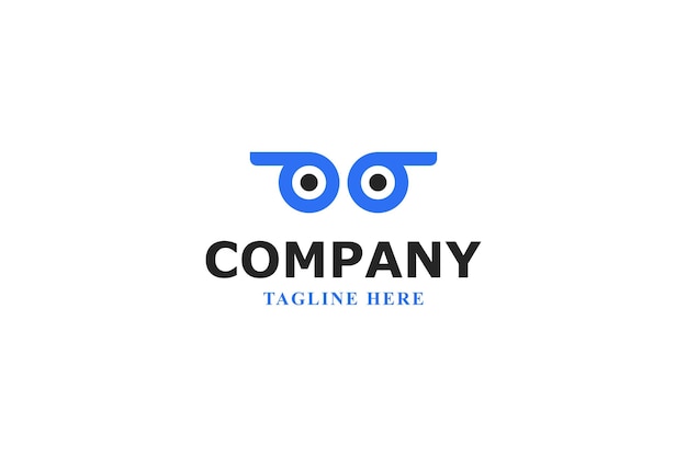 la letra p d y el logotipo de los ojos de búho