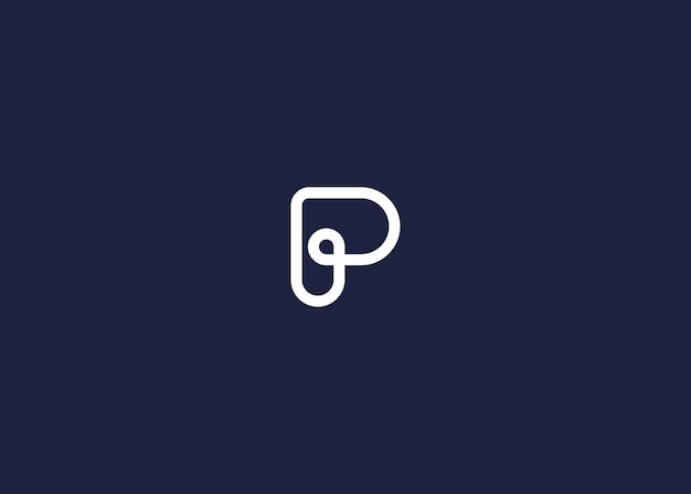 la letra p del diseño del icono del logotipo de la plantilla de diseño vectorial de inspiración