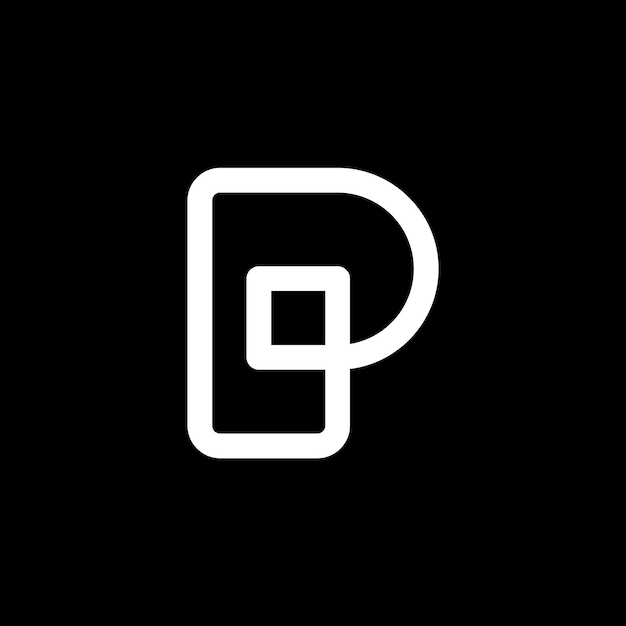 Letra P con diseño de logotipo de estilo de línea