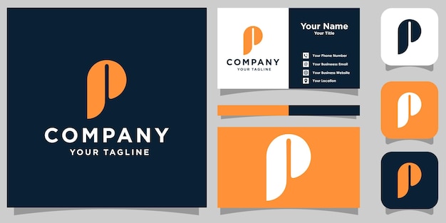Letra P diseño de logotipo moderno P logotipo utilizado para su identidad de marca, etc. Vector Premium