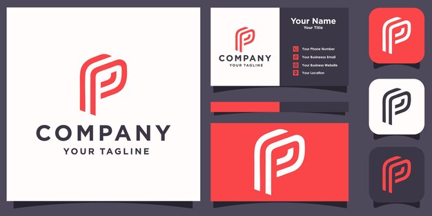 Letra P diseño de logotipo moderno P logotipo utilizado para su identidad de marca, etc. Vector Premium