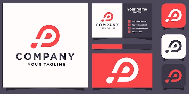 Letra P diseño de logotipo moderno P logotipo utilizado para su identidad de marca, etc. Vector Premium