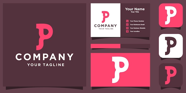 Letra P diseño de logotipo moderno P logotipo utilizado para su identidad de marca, etc. Vector Premium