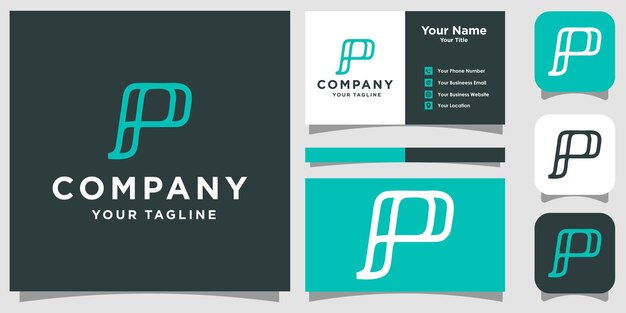 Letra P diseño de logotipo moderno P logotipo utilizado para su identidad de marca, etc. Vector Premium