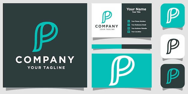 Letra P diseño de logotipo moderno P logotipo utilizado para su identidad de marca, etc. Vector Premium
