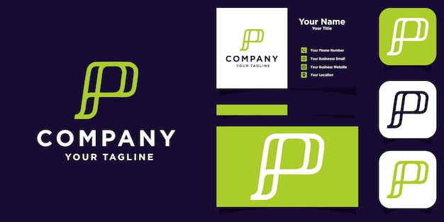 Letra P diseño de logotipo moderno P logotipo utilizado para su identidad de marca, etc. Vector Premium