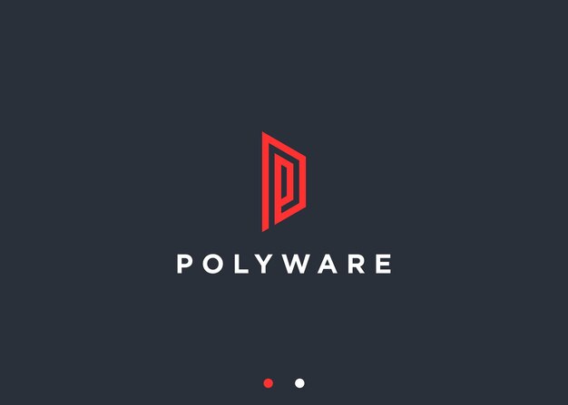 letra p con diseño de logotipo de puerta ilustración de silueta vectorial