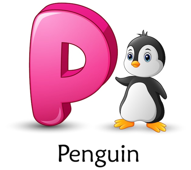  La letra p es para el alfabeto de dibujos animados de pingüinos