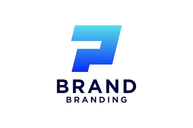 La letra P es el icono de la plantilla del logotipo
