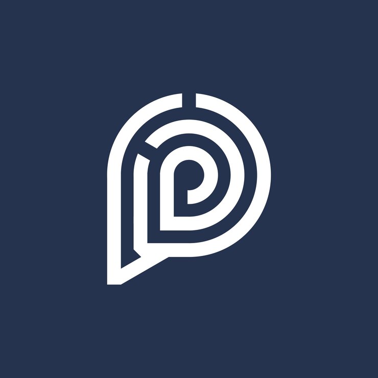 Vector la letra p es una idea de elemento de diseño del logotipo con un concepto moderno creativo y un vector de alta resolución.
