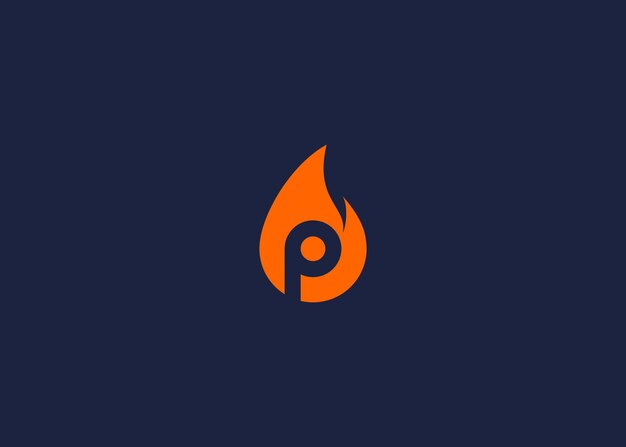 letra p con fuego logotipo icono diseño modelo de diseño vectorial inspiración