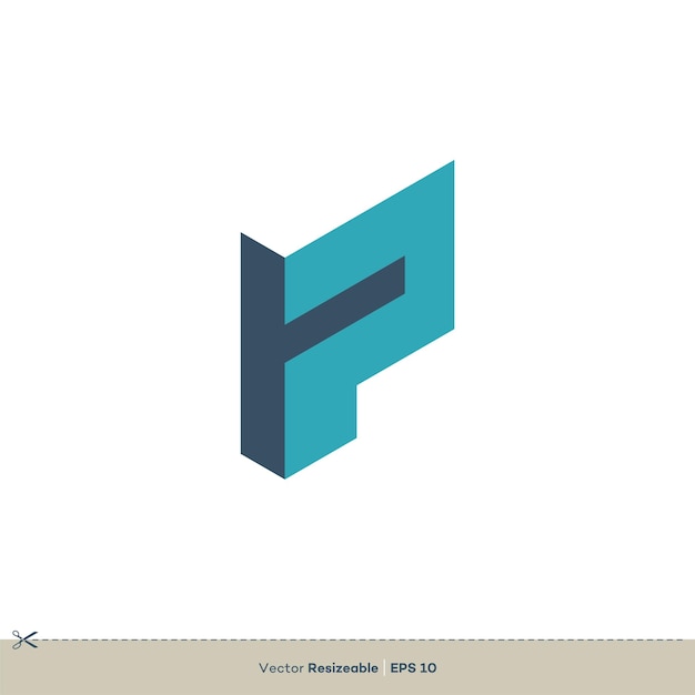 Letra P Icono Vector Logo Plantilla Ilustración Diseño Vector EPS 10