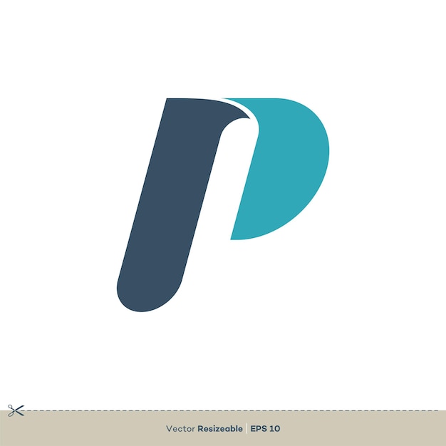 Letra P Icono Vector Logo Plantilla Ilustración Diseño Vector EPS 10