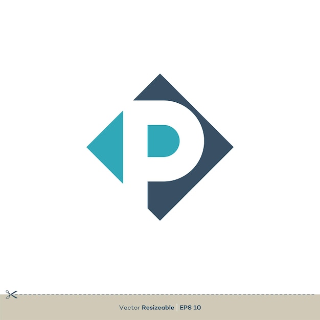 Letra P Icono Vector Logo Plantilla Ilustración Diseño Vector EPS 10