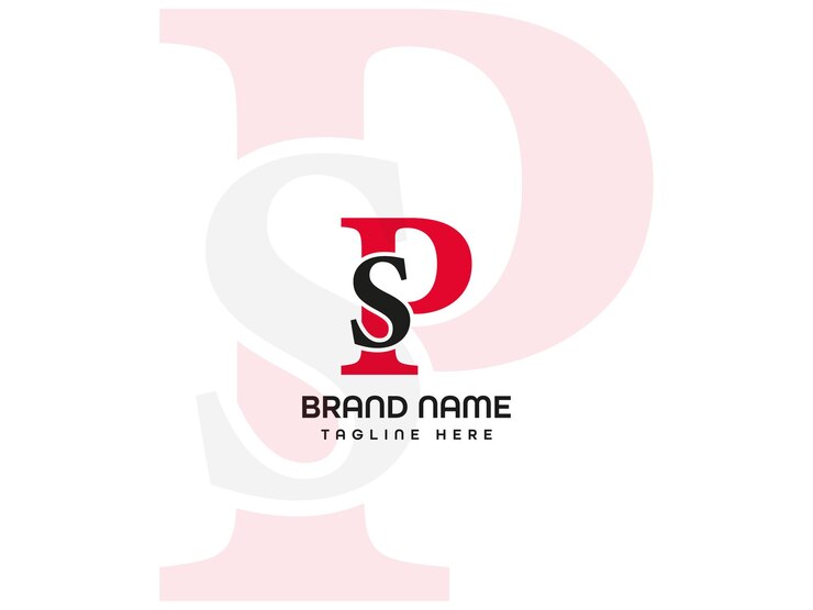 Letra p con un logo de letra roja