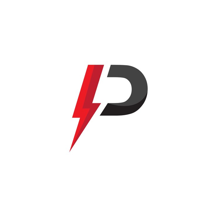 Vector letra p logo power