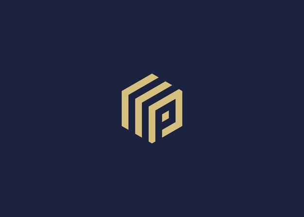 letra p con el logotipo del hexágono diseño de icono modelo de diseño vectorial inspiración