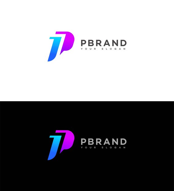 La letra P, el logotipo, el icono de la marca, el signo de identidad, la plantilla del símbolo de la letra p.