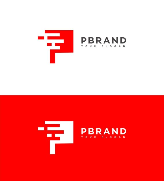 La letra P, el logotipo, el icono de la marca, el signo de identidad, la plantilla del símbolo de la letra p.