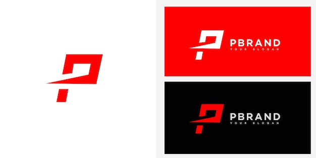 La letra P, el logotipo, el icono de la marca, el signo de identidad, la plantilla del símbolo de la letra p.