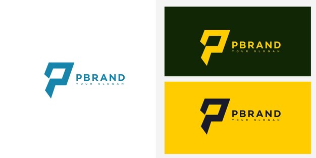 La letra P, el logotipo, el icono de la marca, el signo de identidad, la plantilla del símbolo de la letra p.
